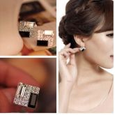 Brincos Quadrado De Strass[BB0005]